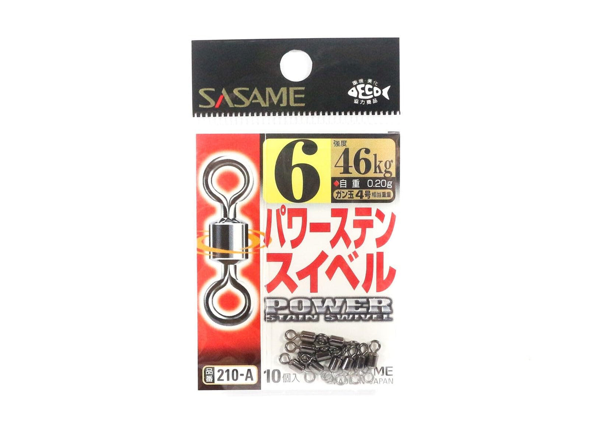 Sasame 210-A Power Stainless Steel Swivel, Black, 6