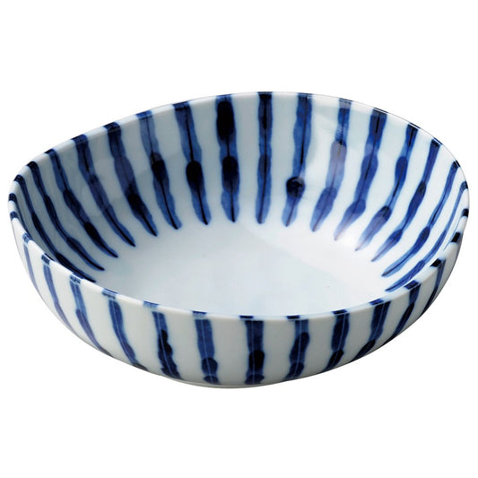 Yamashita Craft 14074570 Small Bowl, White, 5.4 x 5.3 x 2.1 inches (13.8 x 13.5 x 5.4 cm), Dark Tususa Oval 4.5 Pot