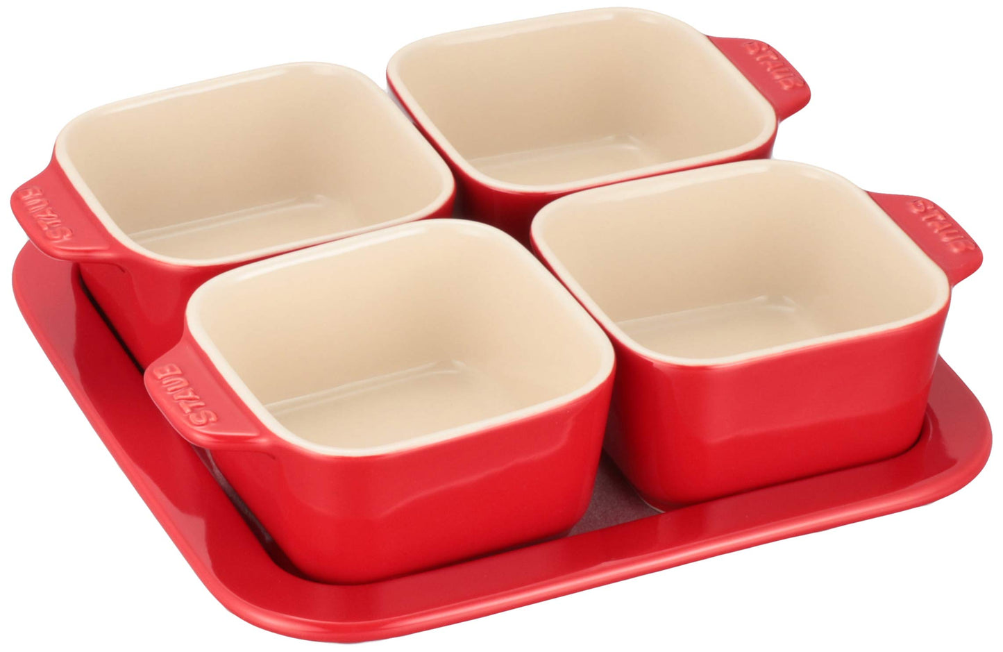 Staub 40511-119 Appetizer Set, Cherry Ceramic, Small Plate Set, Authentic Japanese Product