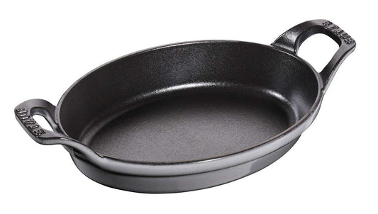 staub Dish 40509-559 Oval Stackable Dish, Gray, 8.3 inches (21 cm), Cast Iron Grill, Au Gratin Dish