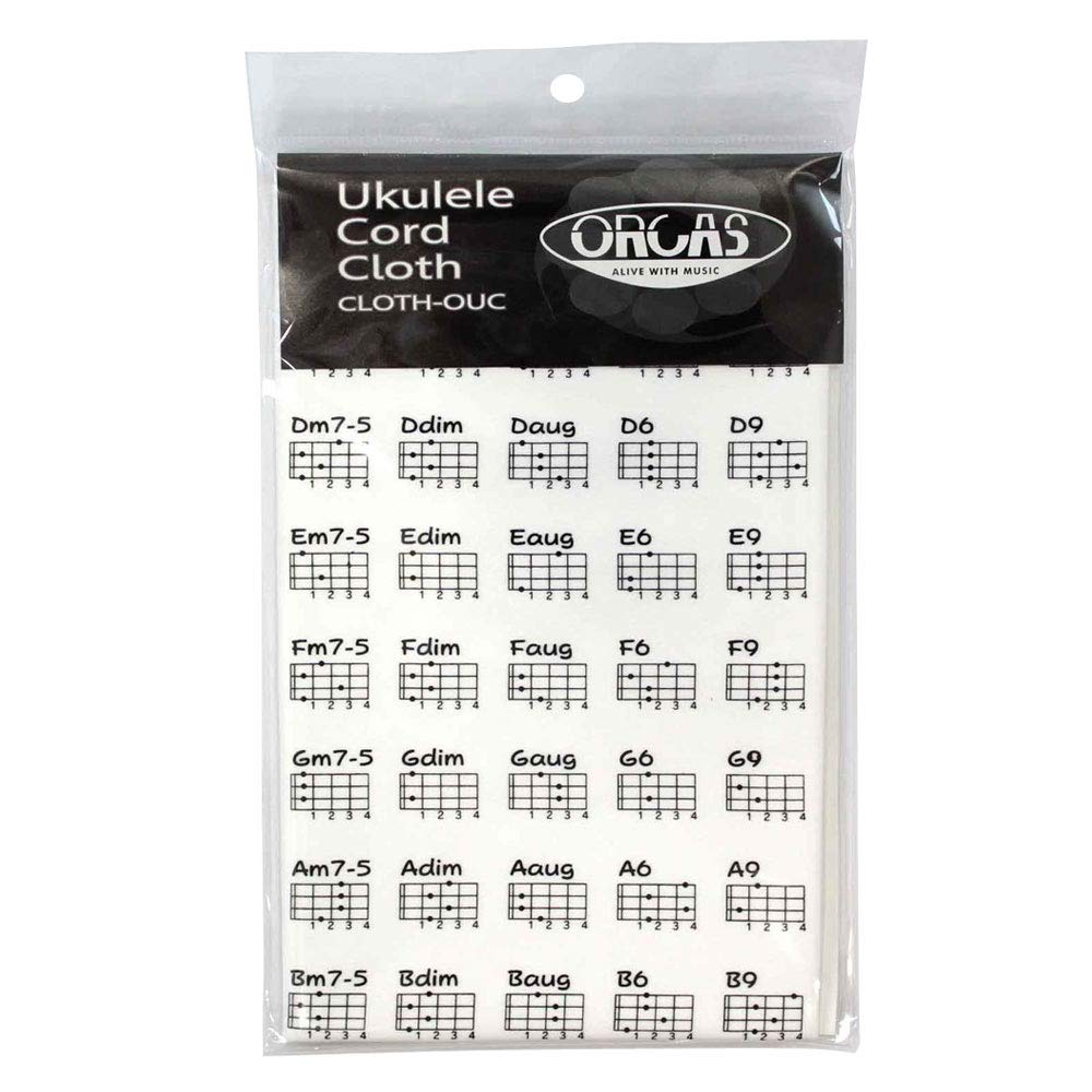 [Orcas] Code Chart with Ukulele Cross (orukasu Cloth – OUC Wipe Cleaning Maintenance Ukulele Accessories) , whites