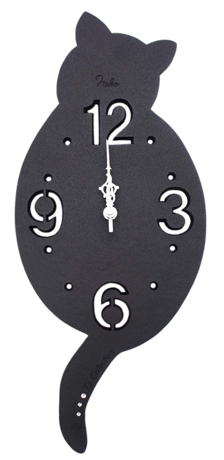 Cat shade clock Black CL-49