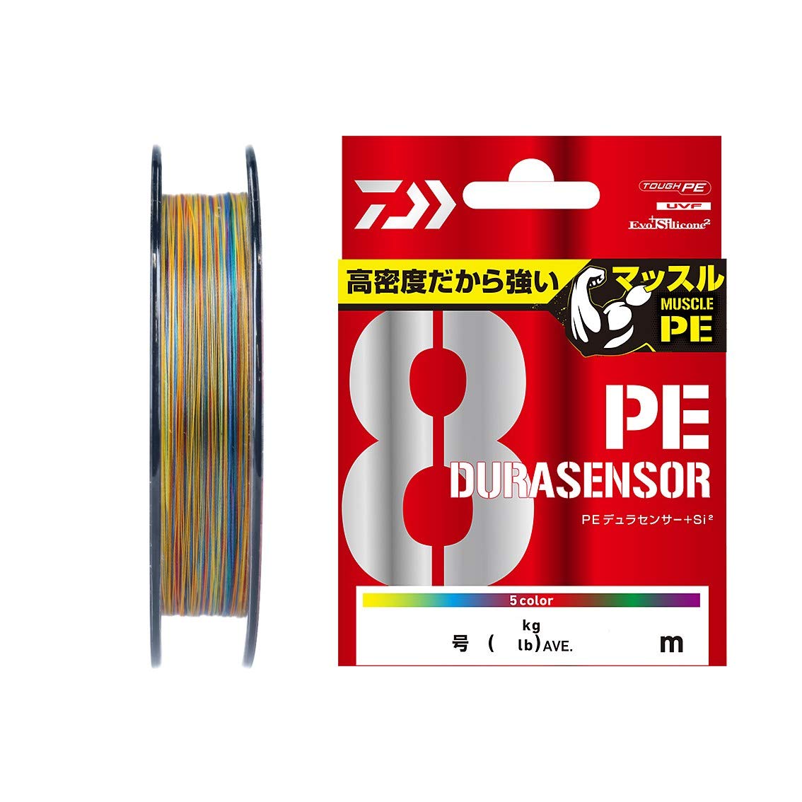 Daiwa PE Line UVF PE Dura Sensor x 8 + Si2, No. 1.5, 150 m, Multicolor