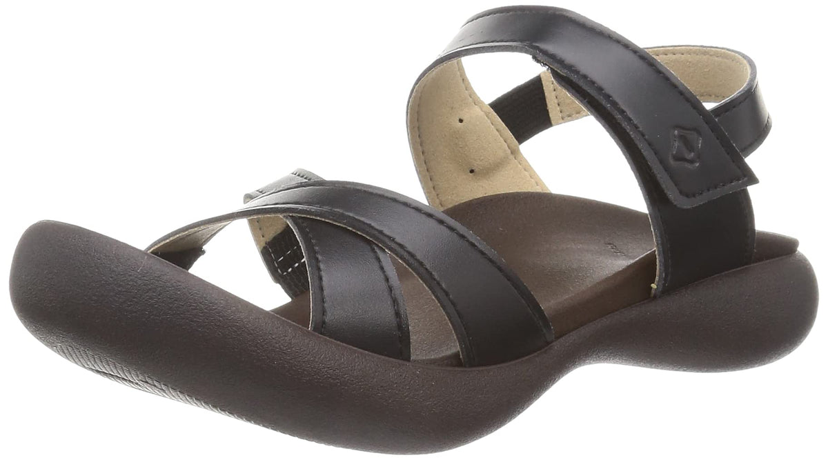 RegettaCanoe(リゲッタカヌー) Women's Flat Sandal, Black, 22.0~22.5 cm 3E