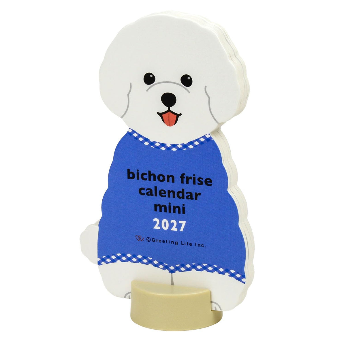Greeting Life 2027 Calendar Animal Die Cut Mini Bichon Frise Tabletop C-1794-ET