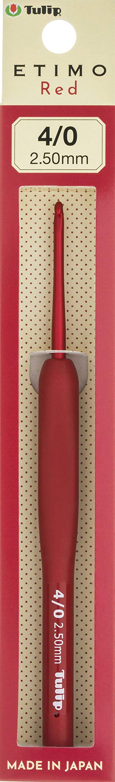 Crochet, ETIMO Red Crochet with Cushion Grip, No. 4/0, Tulip Tulip