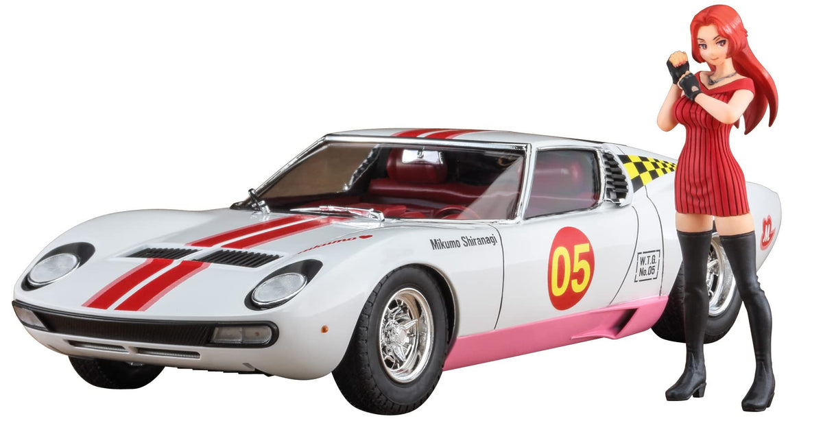 ハセガワ Hasegawa SP544 1/24 Wild Egg Girls No. 05 Lamborghini Miura P400 SV Mikumo Shiranagi w/Figure Plastic Model