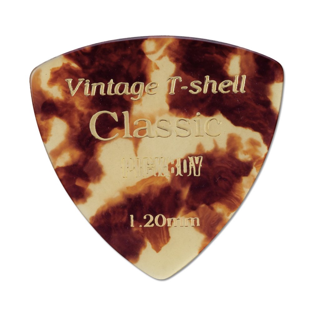 Pickboy Vintage Pick, Classic T-Shell Triangle, Cellulose, 1.20mm, 10 picks