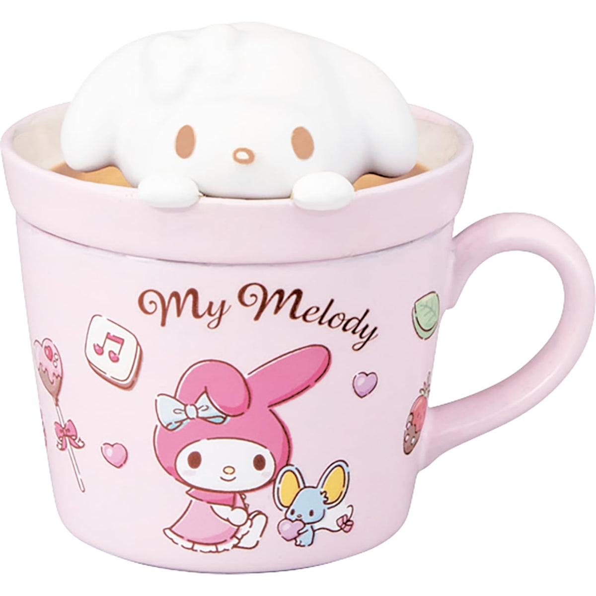 サンアート Sanrio SAN4551-3 Latte Art My Melody 3D Mug with Lid, Approx. 8.1 fl oz (230 ml), Approx. 4.7 x 5.1 inches (12 x 13 cm), Characters Tableware, My Melo, Goods, Miscellaneous Goods, Pink