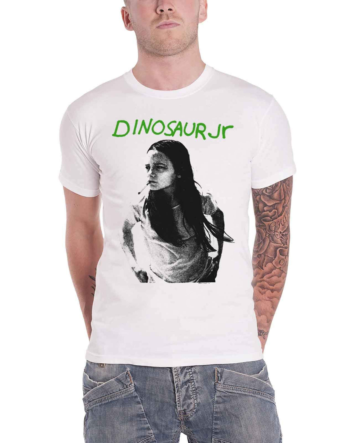 Dinosaur Jr T Shirt Green Mind Band Logo Official Mens White Size L