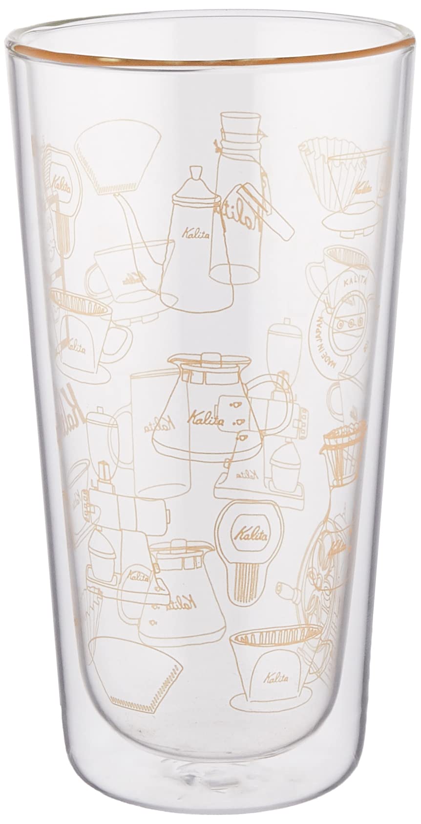 Kalita 73161 Double-Wall Tumbler, Gold, Approx. 13.5 fl oz (400 ml)