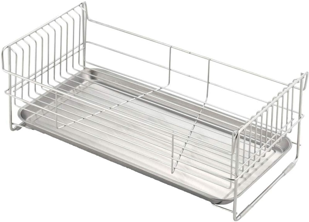 Shimomura Planning 42667 Compact Dish Drying Rack, Wide (Made in Japan), Sub Drainer, For Small People, For Small People, Kitchen Drainer, Smart, Stainless Steel, Tsubame Sanjo