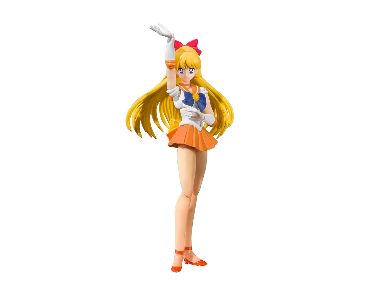 S.H. Figuarts Sailor Moon Sailor Venus Animation Color Edition (Resale Version), Approx. 5.5 inches (140 mm), PVC & ABS Pre-painted Action Figure