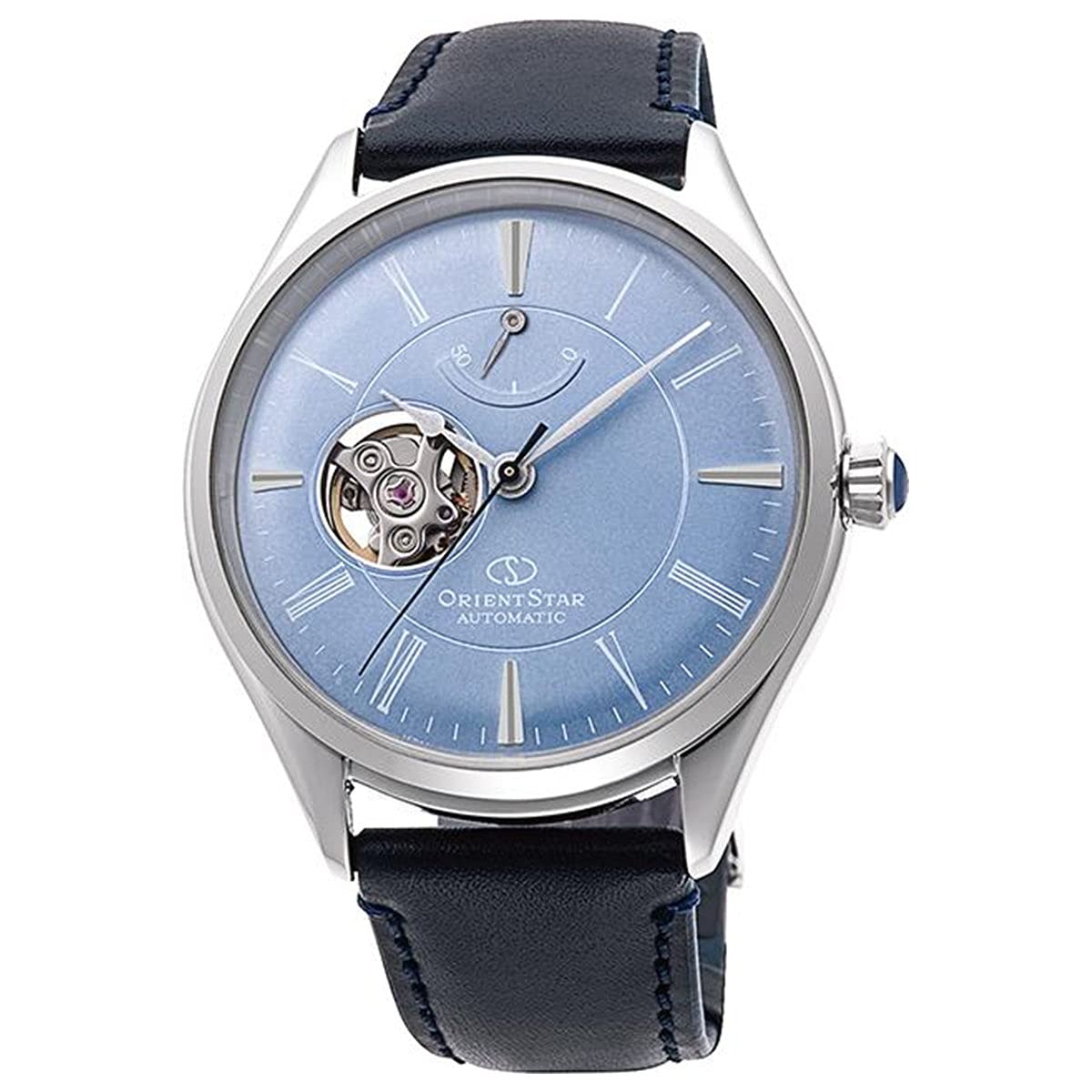 Orient Star RK-AT0203L Men's Automatic Watch, Classic Semi-Skeleton Mechanical, Made in Japan, Open Heart (RK-AT0203L), Pale Aqua (Light Blue), Classic