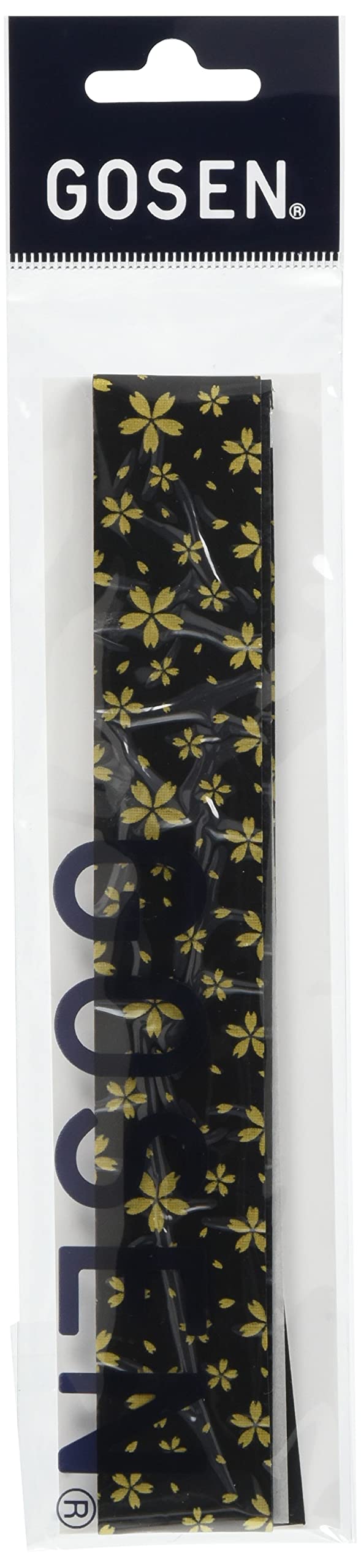 Gosen B815BKG Overgrip Japanese Pattern Flowers Black x Gold