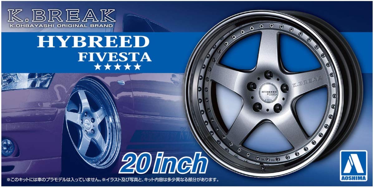 Aoshima 1/24 The Tuned Parts Series No.100 K-Break High Breed Five Star 20 Inch Plastic Model Parts