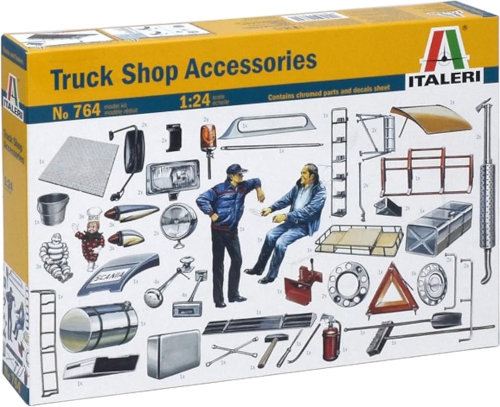 Platz ITALERI IT764 1/24 Track Shop Detail Up Parts & Figure Set, Plastic Model