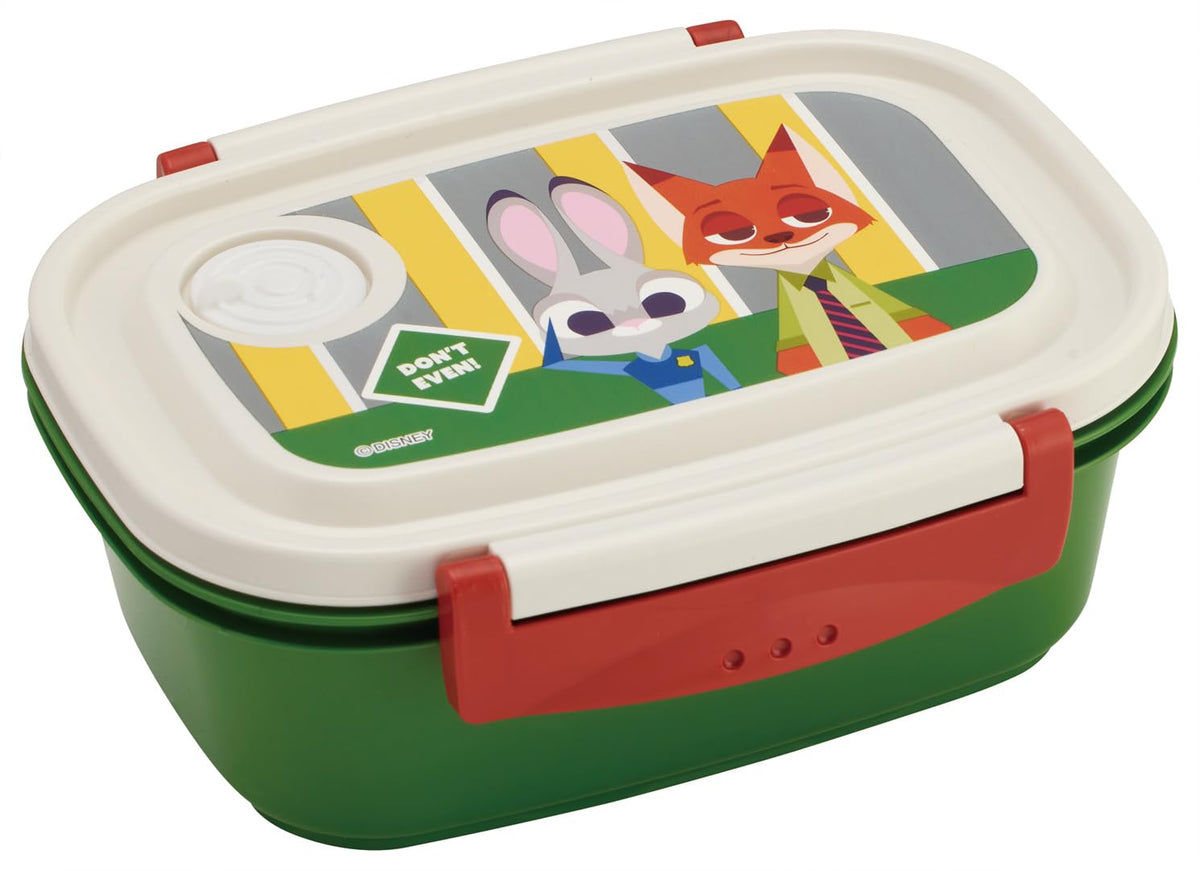Skater XPM4-A Easy Lightweight Lunch Box, M, 19.6 fl oz (550 ml), Microwave Compatible, Sealed Container, Storage Container, Made in Japan, Disney Zootopia Patch