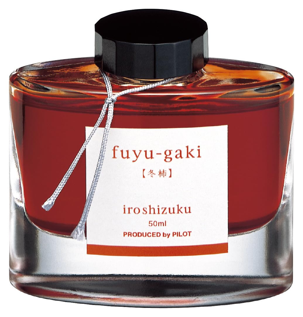 Pilot Iroshizuku Fountain Pen Ink - 50 ml Bottle - Fuyu-gaki Persimmon (Vermilion Red Orange) (Japan Import)