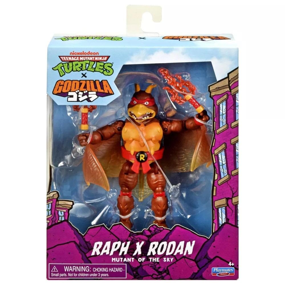 TEENAGE MUTANT NINJA TMNT x Godzilla: Rodan Raphael Action Figure with Accessories by Playmates Toys