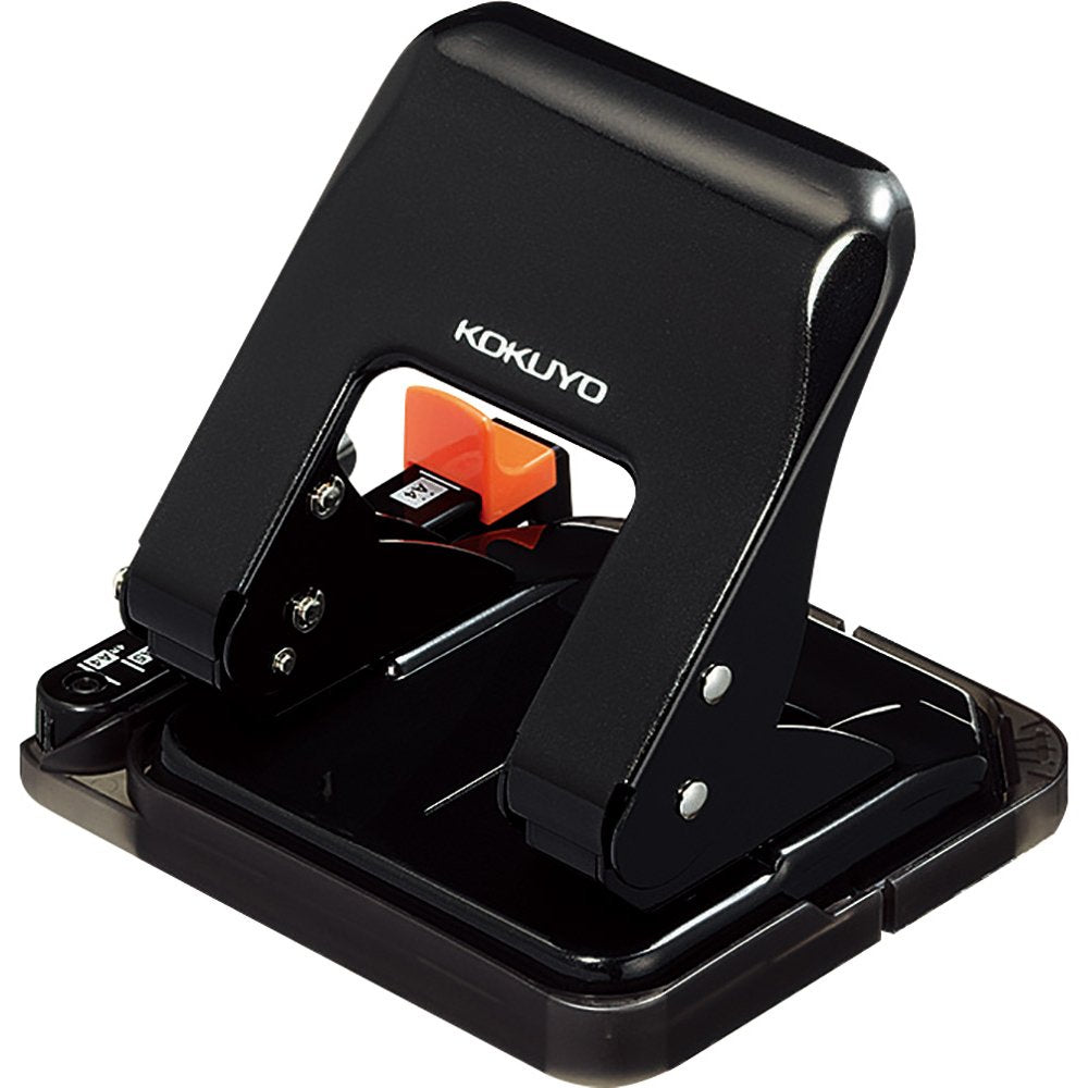 Kokuyo 2 hole punch Rakuake paper size 25 sheets with guide black PN-G25D