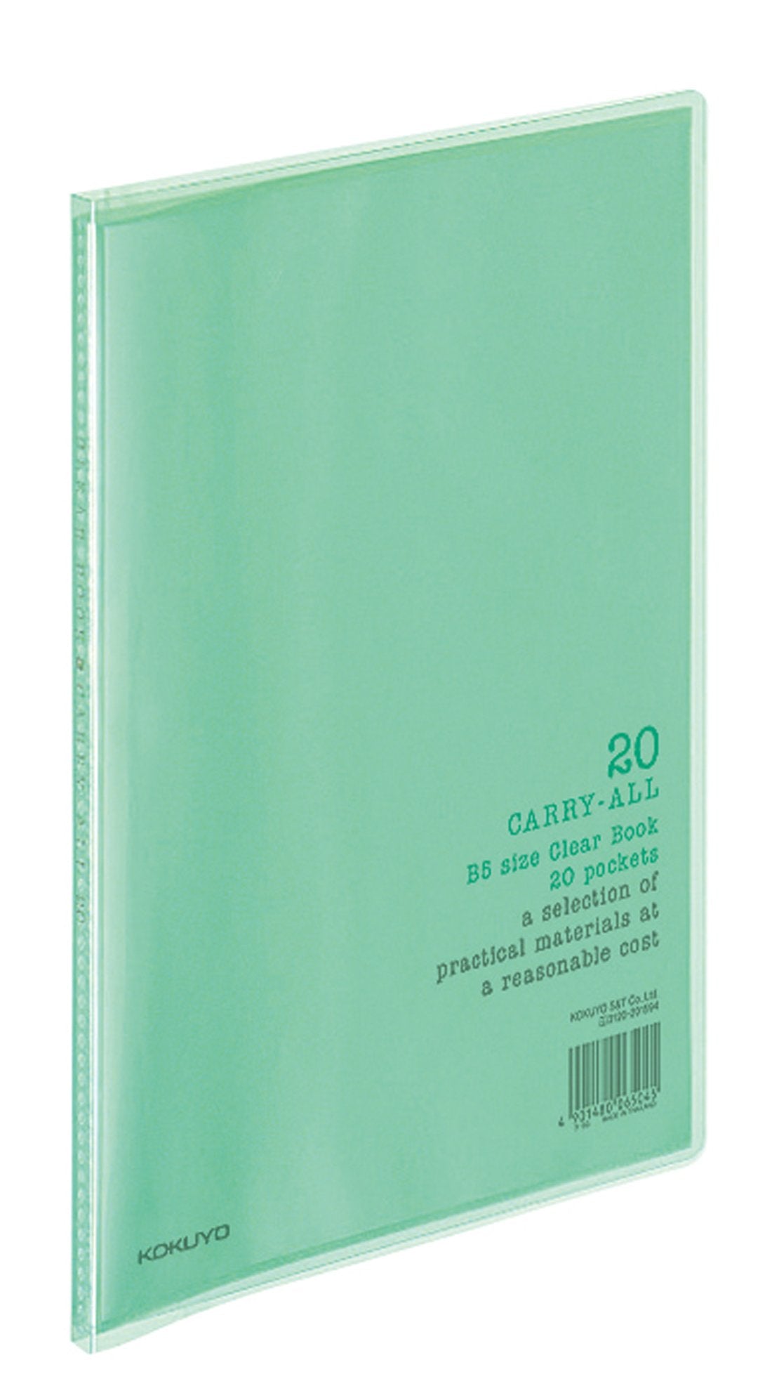 Kokuyo clear book carryall fixed B5 20 pocket green La -5G