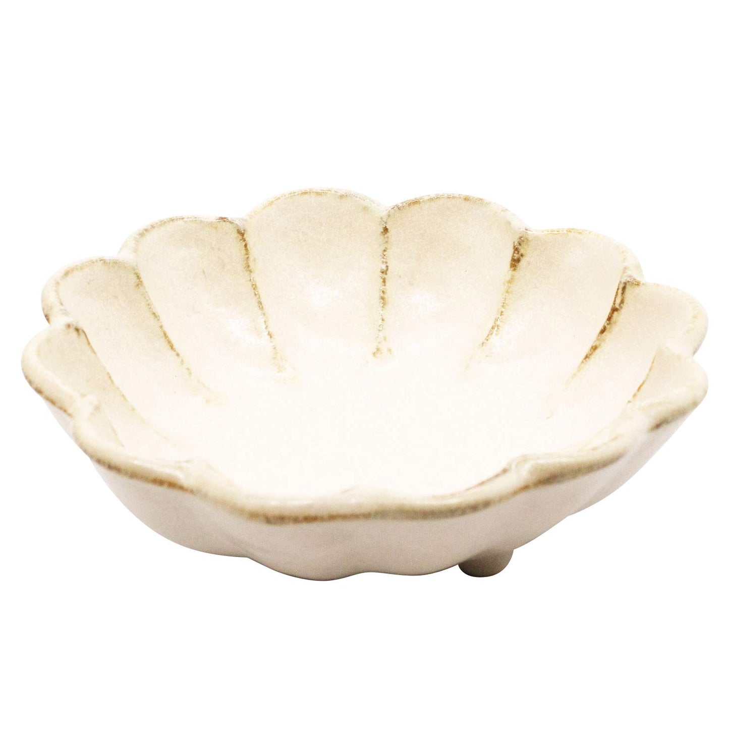 Mino Ware 555-0007 Kaneko Komohei Linka Bowl, Plate, Medium Bowl, White, Kneeling Flower, Diameter Approx. 6.3 inches (16 cm), Microwave and Dishwasher Safe, Made in Japan