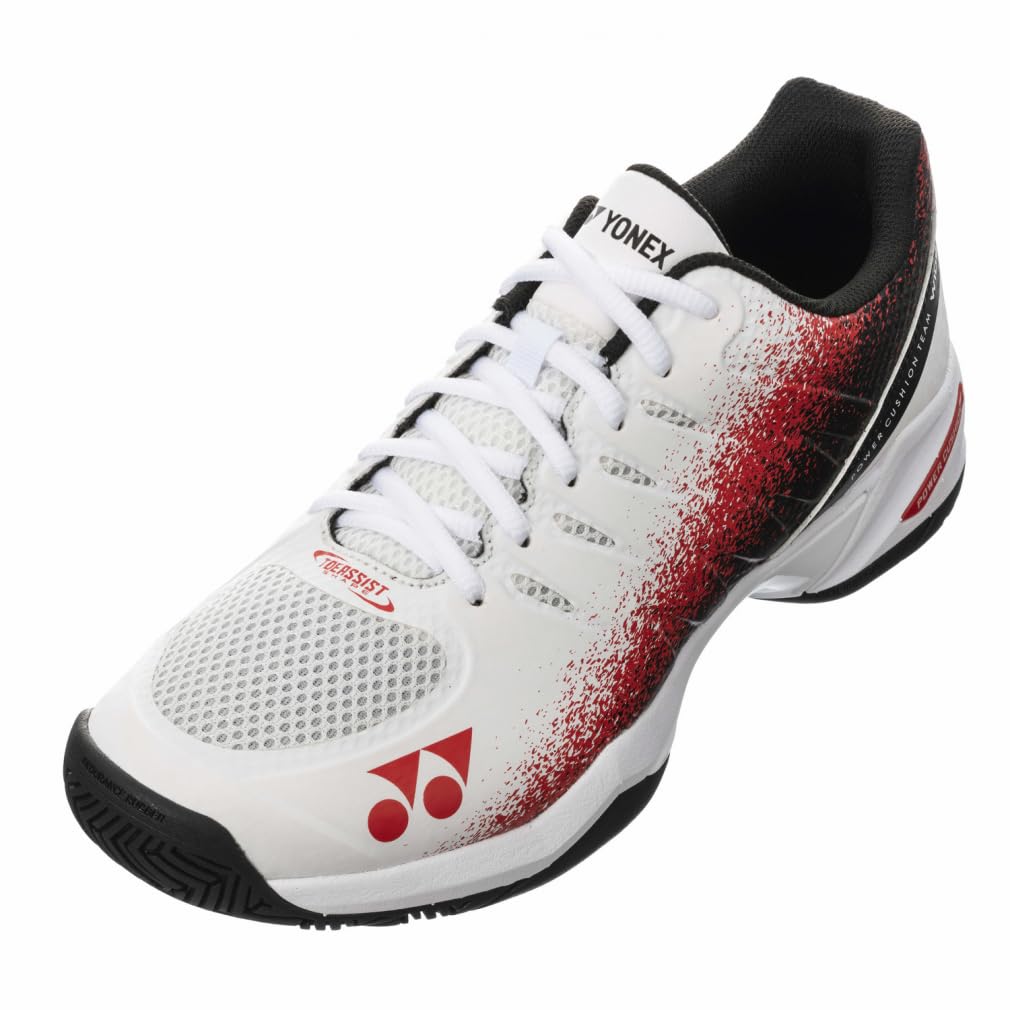 Yonex Power Cushion Team Wide GC Tennis Shoes, White/red, 23.5 cm 4E