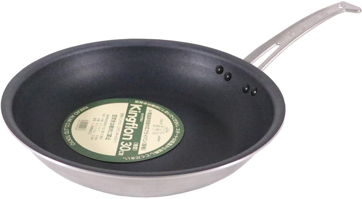 中尾アルミ製作所 Nakao Aluminum Manufacturing King-Fron Stainless Steel Handle Frying Pan, 11.8 inches (30 cm)