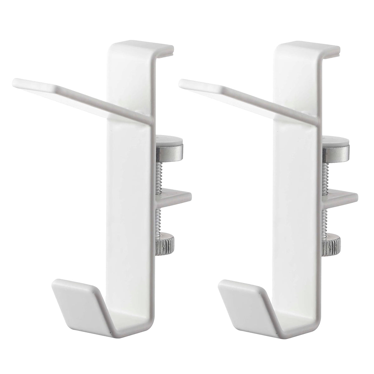 Yamazaki 5621 Indoor Clothes Drying Hooks, Set of 2, White, Approx. W 0.6 x D 2.2 x H 2.8 inches (1.5 x 5.5 x 7 cm) (per Unit), Tower Tower, Hanging on the Cabin with Screws, Laundry Drying