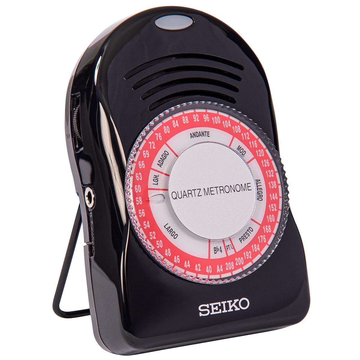 Seiko SQ50-V Quartz Metronome For Piano, Guitar and All Instruments, Easy-To-Use, Tempo Range 40-208BPM, Built-In Tone Generators (A&Bb), Adjustable Volume & Click Options, Red LED, Earphone Jack