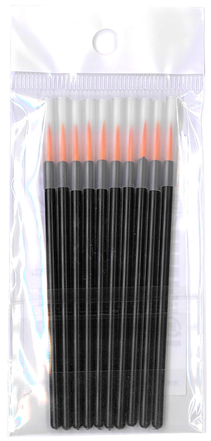 ガイアノーツ(Gaianotes) Gaianotes 80046 Goods Series G-22 Multi-Purpose Mini Brush, 10 Pieces, Hobby Tool, Black