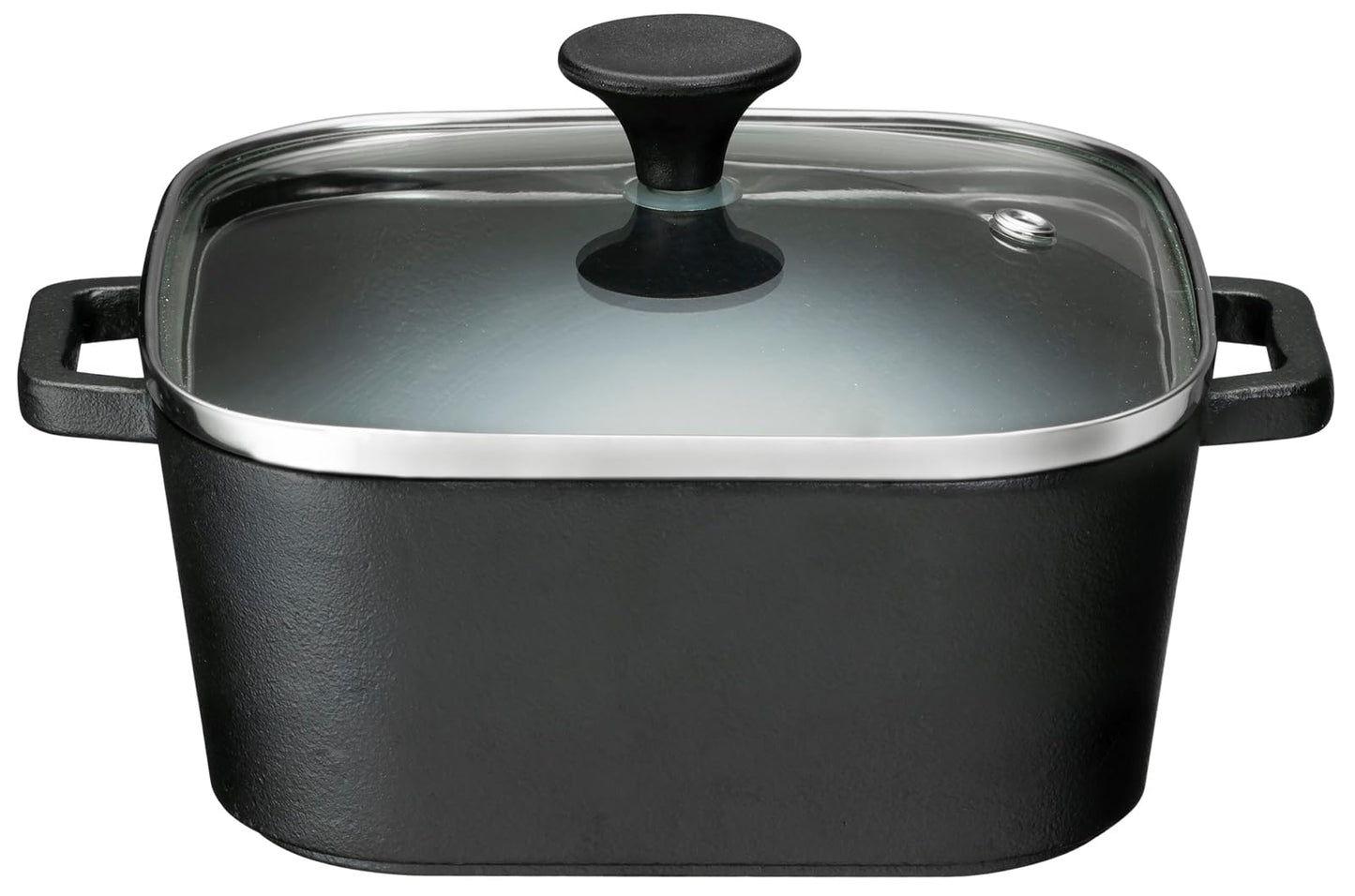 Ishigaki Industry Ishigaki Iron Casting, Approx. Width 7.3 x Depth 5.7 x Height 3.7 ft (18.5 x 14.5 x 9.5 m), Capacity Approx. 36.6 fl oz (980 ml), IH Compatible, Delish-Life Colo Square Pot with