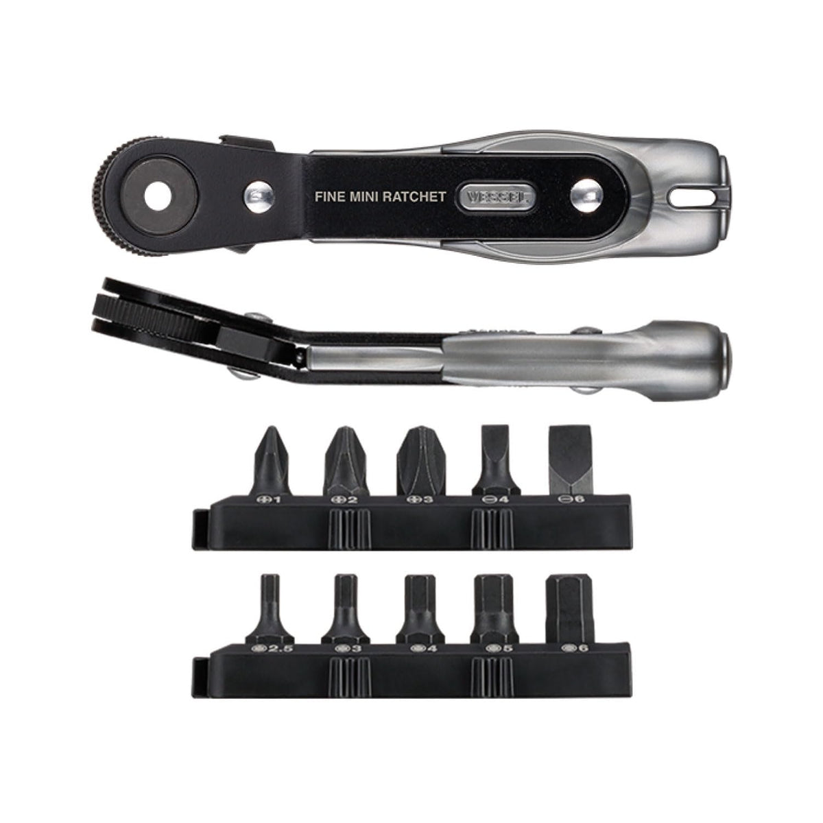 Vessel TD-25B Ultra Thin Fine Mini Ratchet Screwdriver Vent Type with 10 Bits