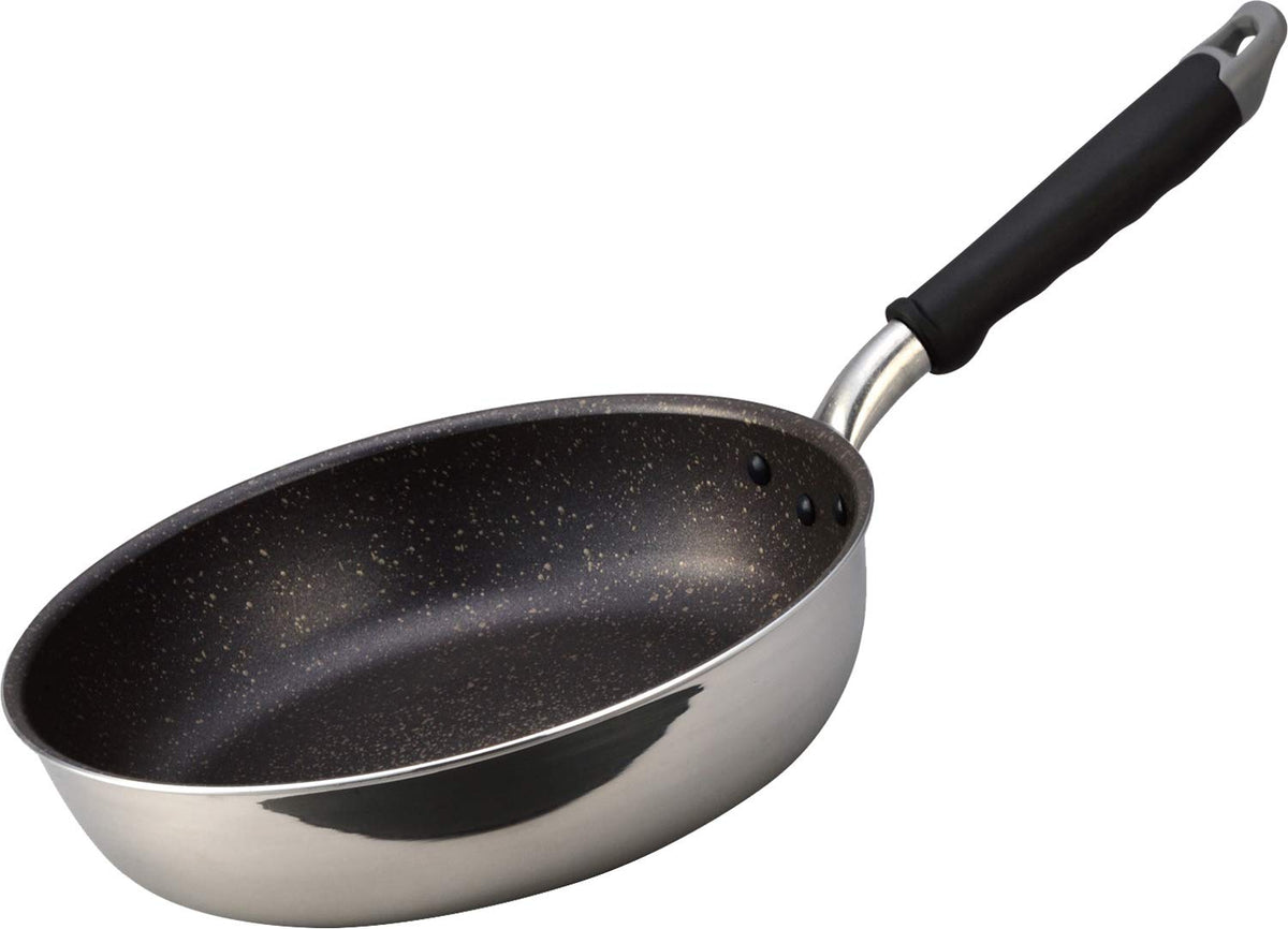 Hokuriku Aluminum Frying Pan, 10.2 inches (26 cm), Lightweight, Aluminum, Induction Compatible, Made in Japan, Depth 2.6 inches (6.5 cm), Deep Type, Wide Bottom, Light, Convenient Shape, Spinning
