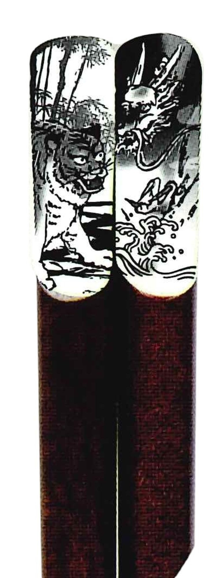 Tanaka Chopsticks Shop Japan No. 610078 Dragon Tiger Chopsticks, Brown, 9.1 inches (23 cm)