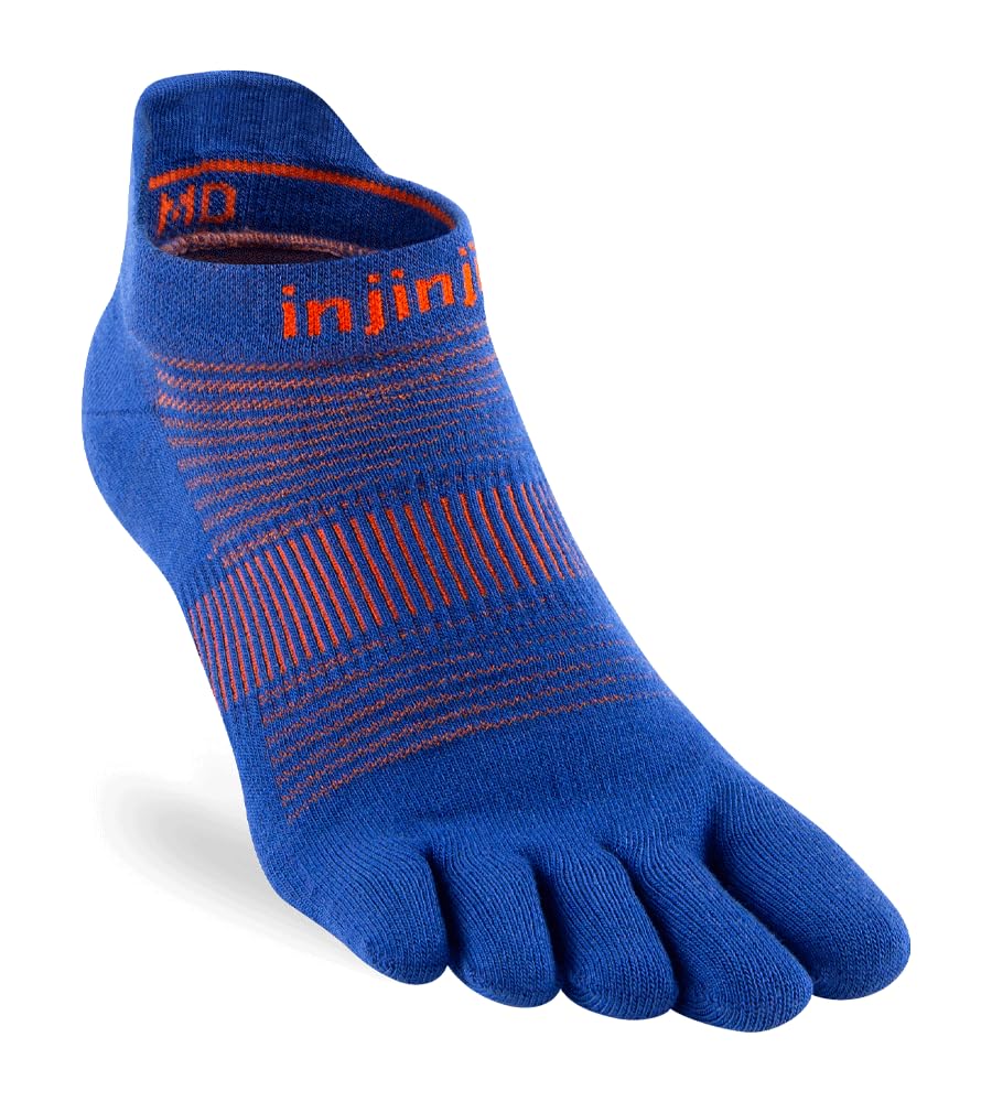 Injinji Run Lightweight No-Show Socks (US, Alpha, Small, Medium, Regular, Regular, Sapphire)