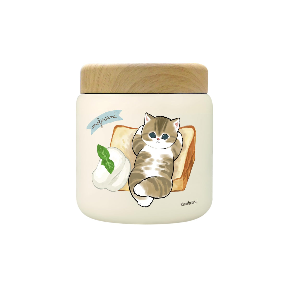 東亜金属(Toa) mofusand Vacuum Double Layer Stainless Steel Soup Pot, 10.1 fl oz (300 ml), Chiffon Cake Nyan, Lunch Jar, Insulated for Work or School, Cute, Cat 53-2155