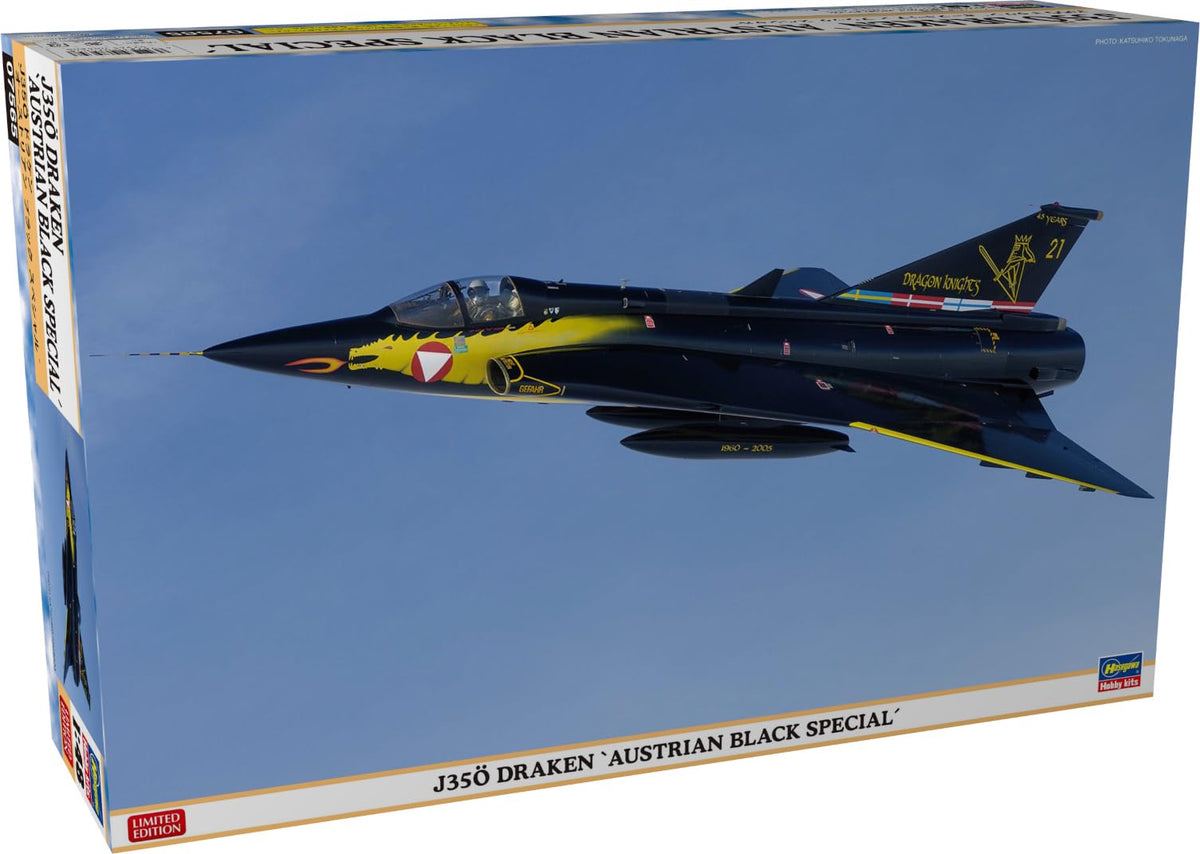 Hasegawa 607565-1/48 J35Ö Draken Austrian Black Special - Scale 1:48