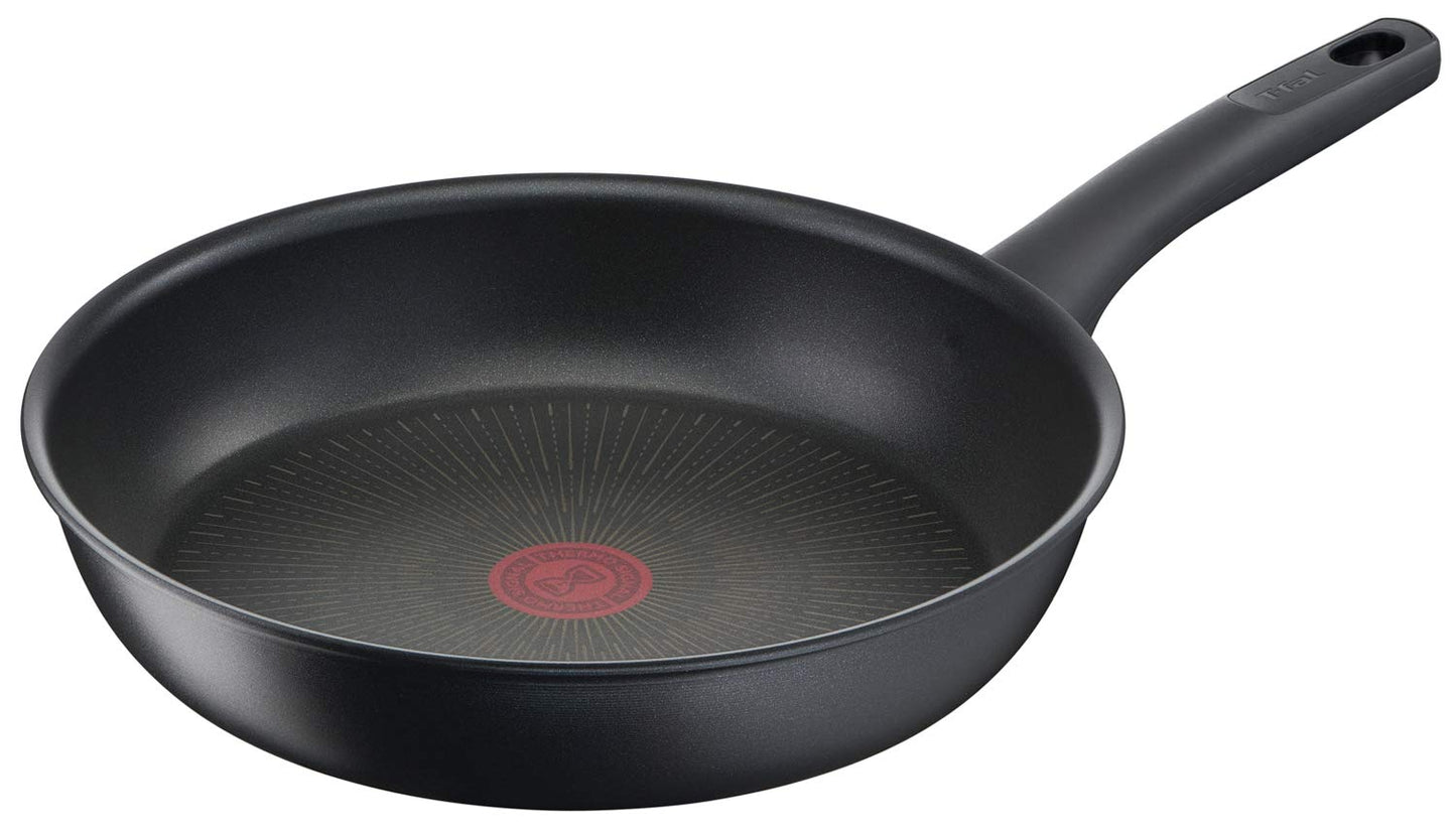 T-fal G26506 Frying Pan, 11.0 inches (28 cm), IH Compatible with Gas Stoves, Induction Hard Titanium Unlimited Frying Pan, Non-Stick, Black