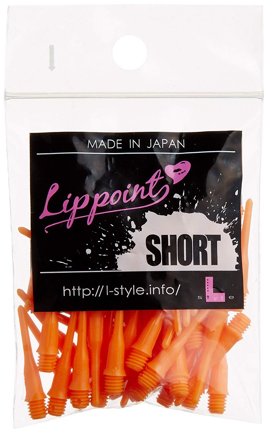 Lstyle Short Lippoint Dart Tips – Orange | 2BA Soft Tip Points – 1 Pack (30 Tips)