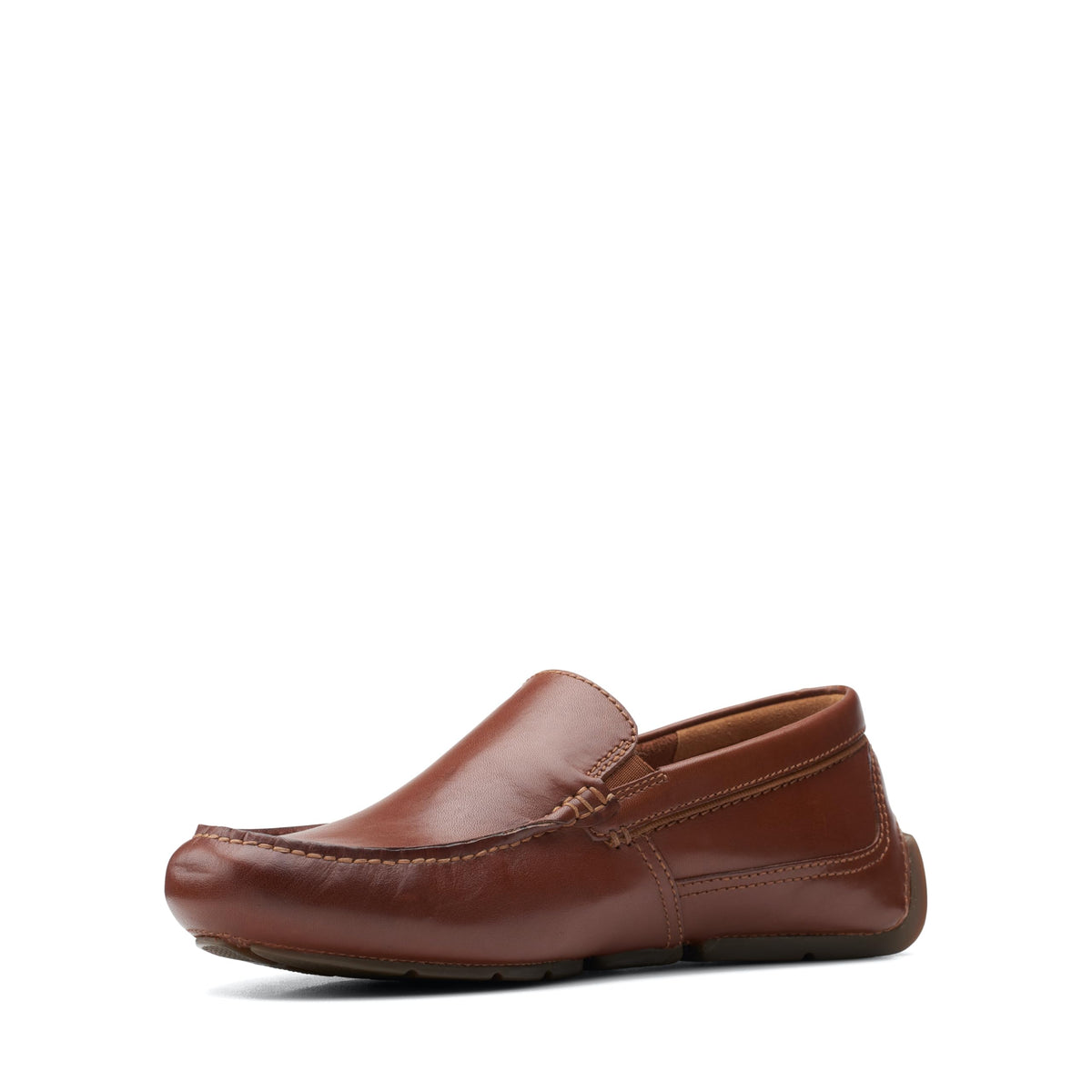 Clarks Men's Moccasin, Dark Tan Leather, 6.5