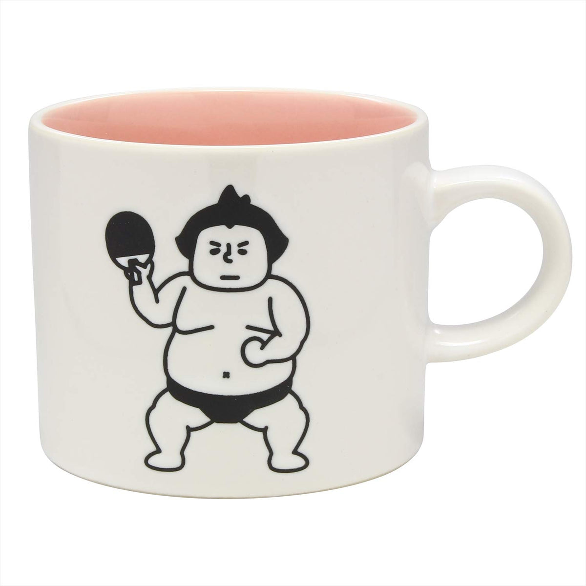 かじゅあるらいふ(Kakuni) Kaju Arifu K13318 Mino Ware Wrestlers Mug, Table Tennis Edition, 11.2 fl oz (330 ml)