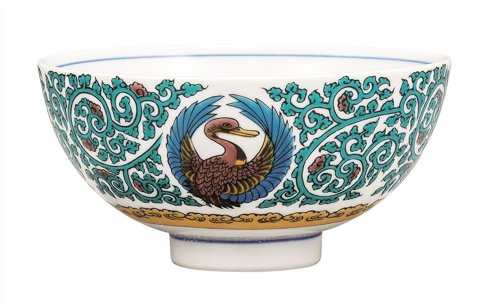 Kyutani Yaki K9-481 Rice Bowl/Crane Arabesque