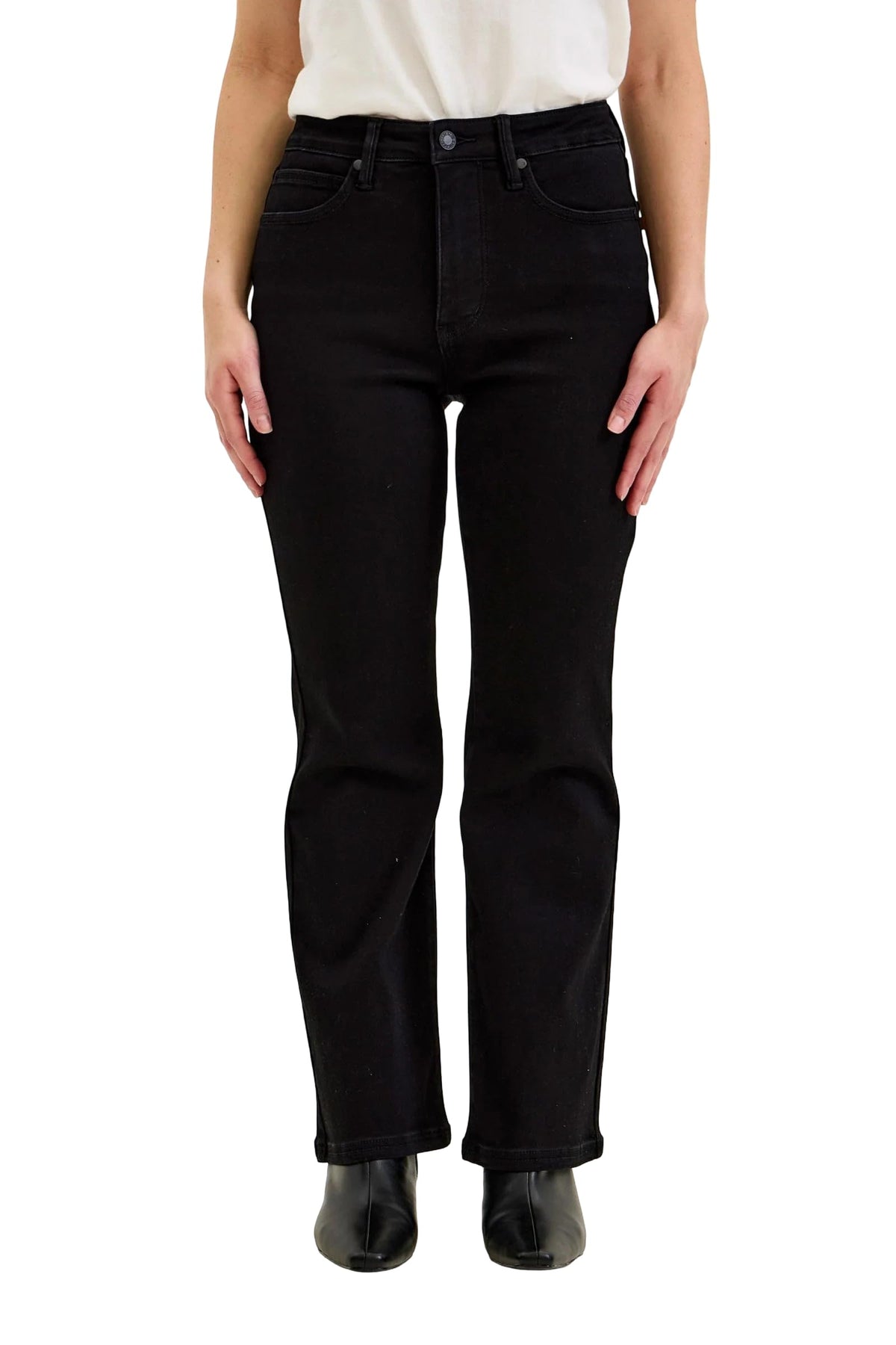 Judy Blue Women's High Rise Tummy Control Black Bootcut Jeans (Black, 11 Petite)
