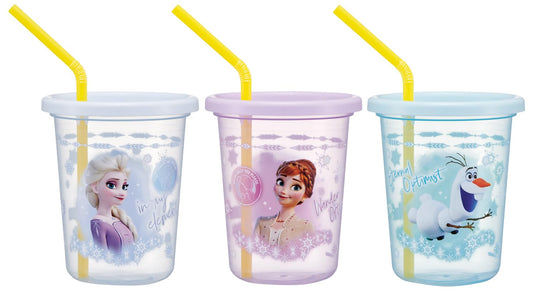 Skater SIH3ST-A Tumbler with Straw, 10.8 fl oz (320 ml), Set of 3, Made in Japan, Disney, Frozen 26