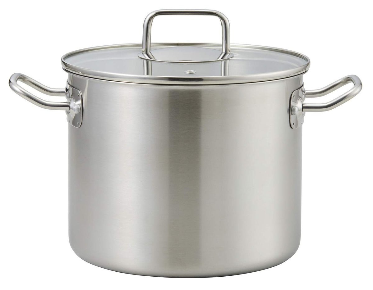 Bestco ND-6345 Small Torso Pot, Satin, 8.7 inches (22 cm), Echos, Lightweight, Visible, Stainless Steel, Includes Glass Lid, Induction Compatible