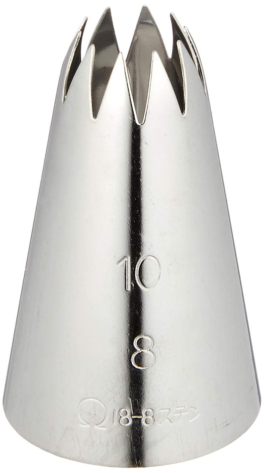 Endo Shoji WKT31108 Commercial Nozzle Flower Shape, 10 Cuts, No. 8, 18-8 Stainless Steel, Made in Japan
