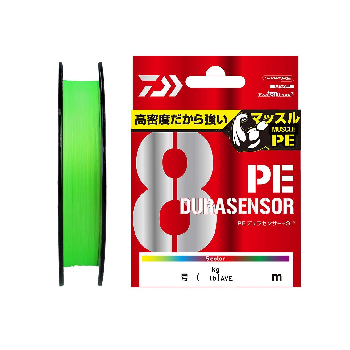 Daiwa PE Line UVF PE Dura Sensor x 8 + Si2 No. 3, 328.1 Yards (300 m), Lime Green