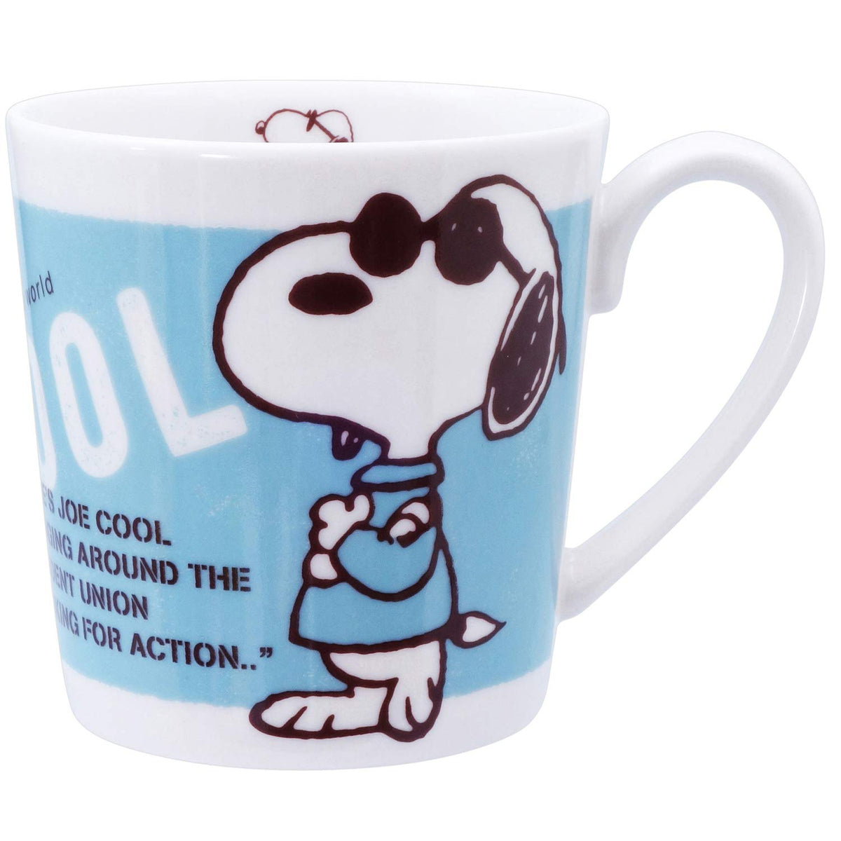 Peanuts 604181 Snoopy Plenty Mug, Large, Approx. 11.8 fl oz (350 ml), Joke Crew Blue, Made in Japan